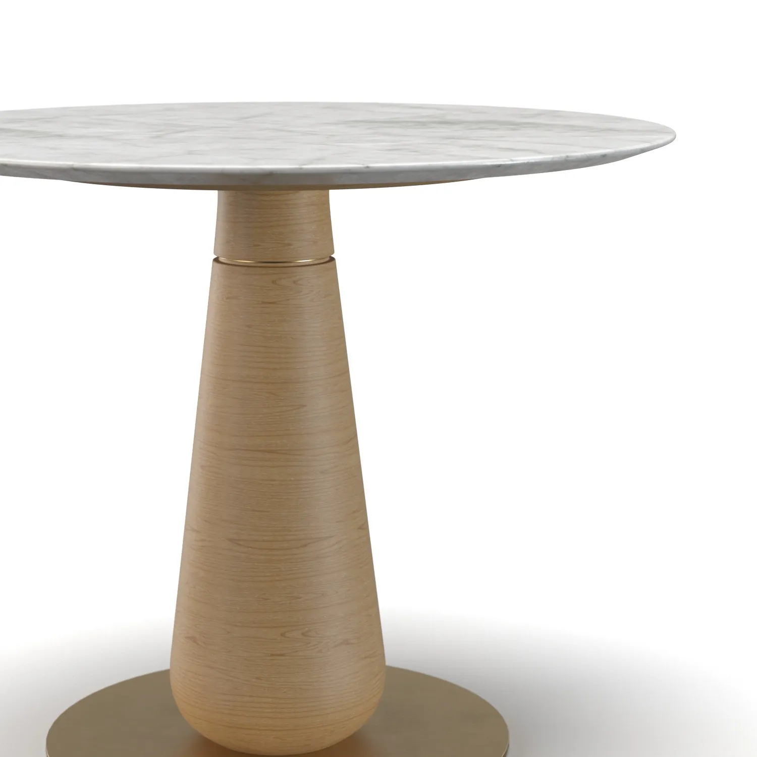Wood And Metal Base With Top Stone Round Dining Table PBR 3D Model_05